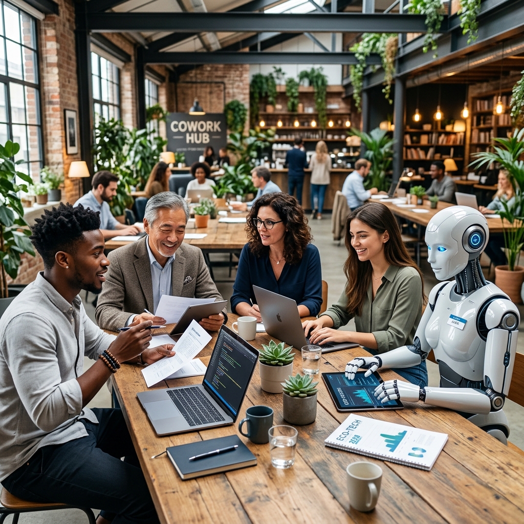 A diverse group of Conscious Technologists collaborating